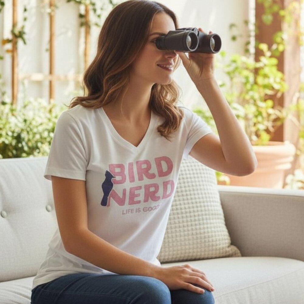 Life is Good W's Bird Nerd Bird Crusher Vee Tee
